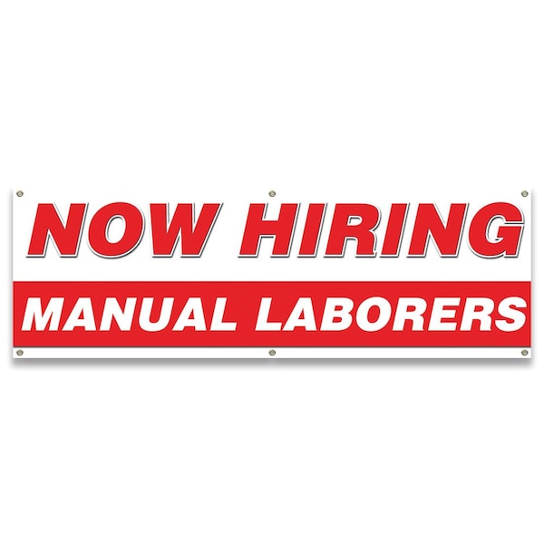 Now Hiring Manual Laborers Banner Apply Inside Accepting Application Single Sided